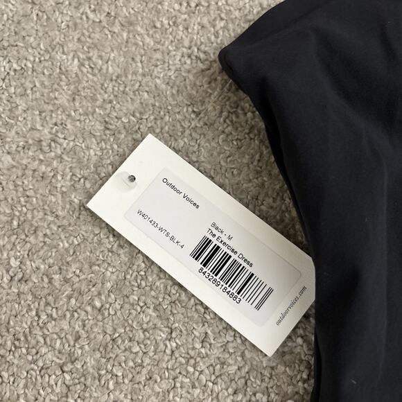 Outdoor Voices Sz M Black The Exercise Dress Racerback Athletic Shorts Yoga NWT - Picture 2 of 11